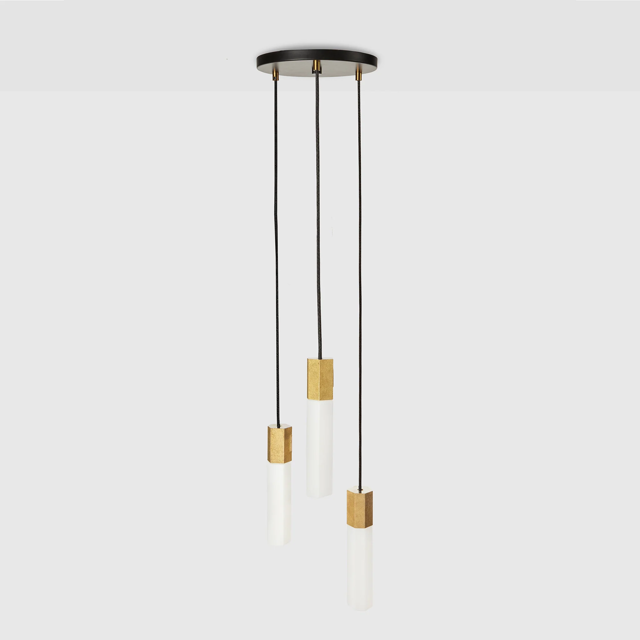 Basalt Triple Pendant in Brass - Image 8