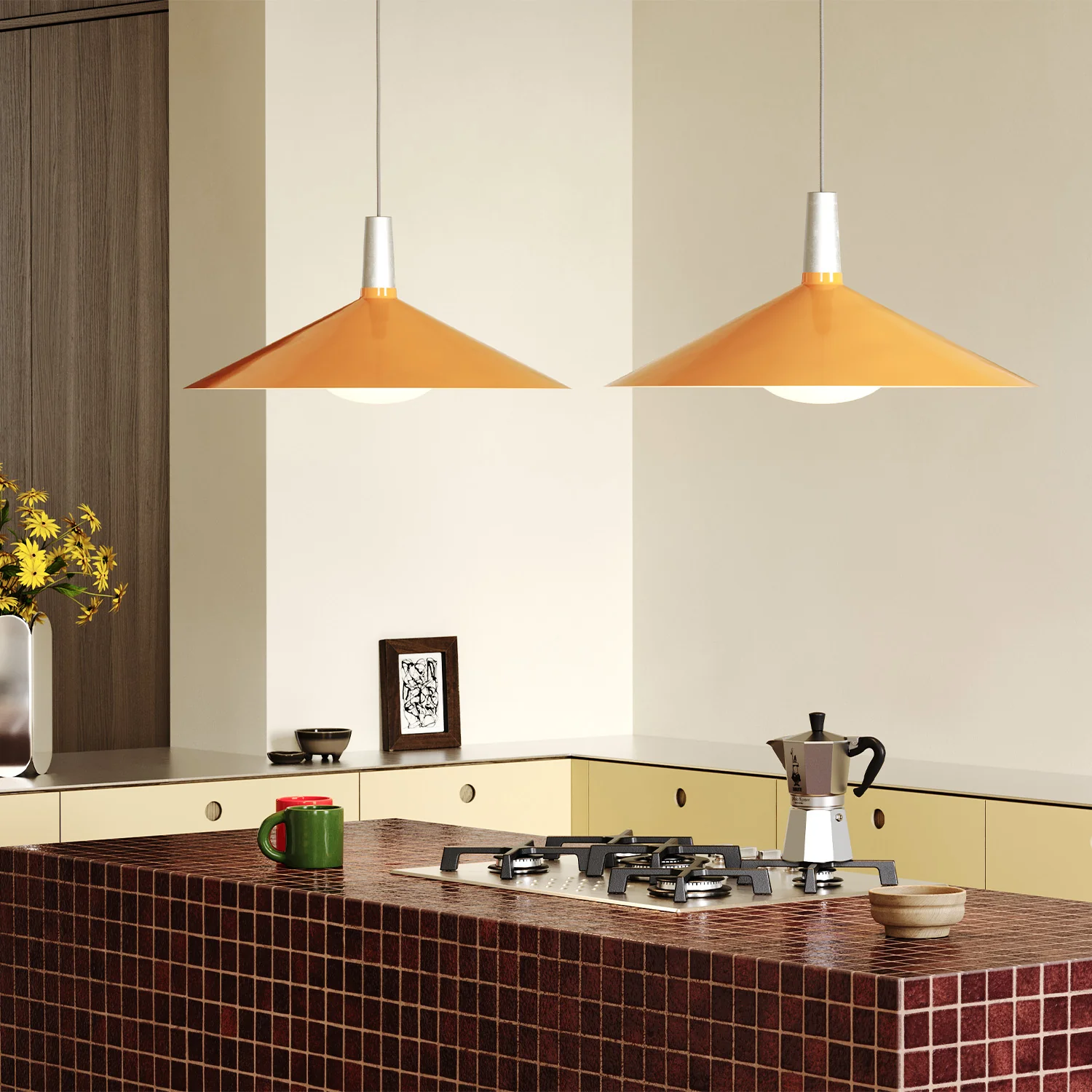 Bower Pendant Light Large in Yellow + Oval II - Image 3