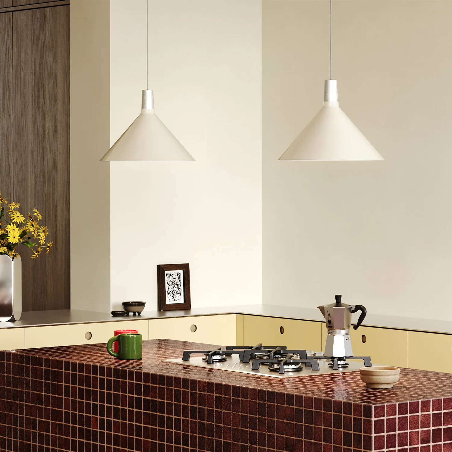 Bower Pendant Light Medium in Oyster White - Image 2