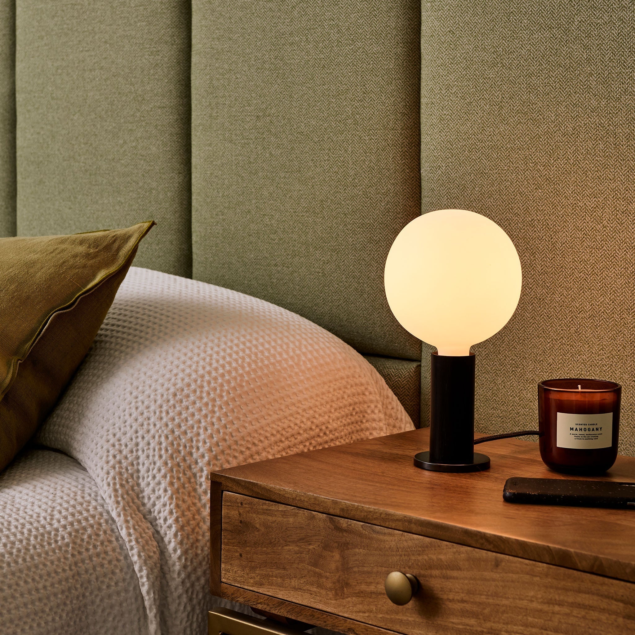Knuckle Table Lamp in Blackened Oak + Sphere IV - Image 4