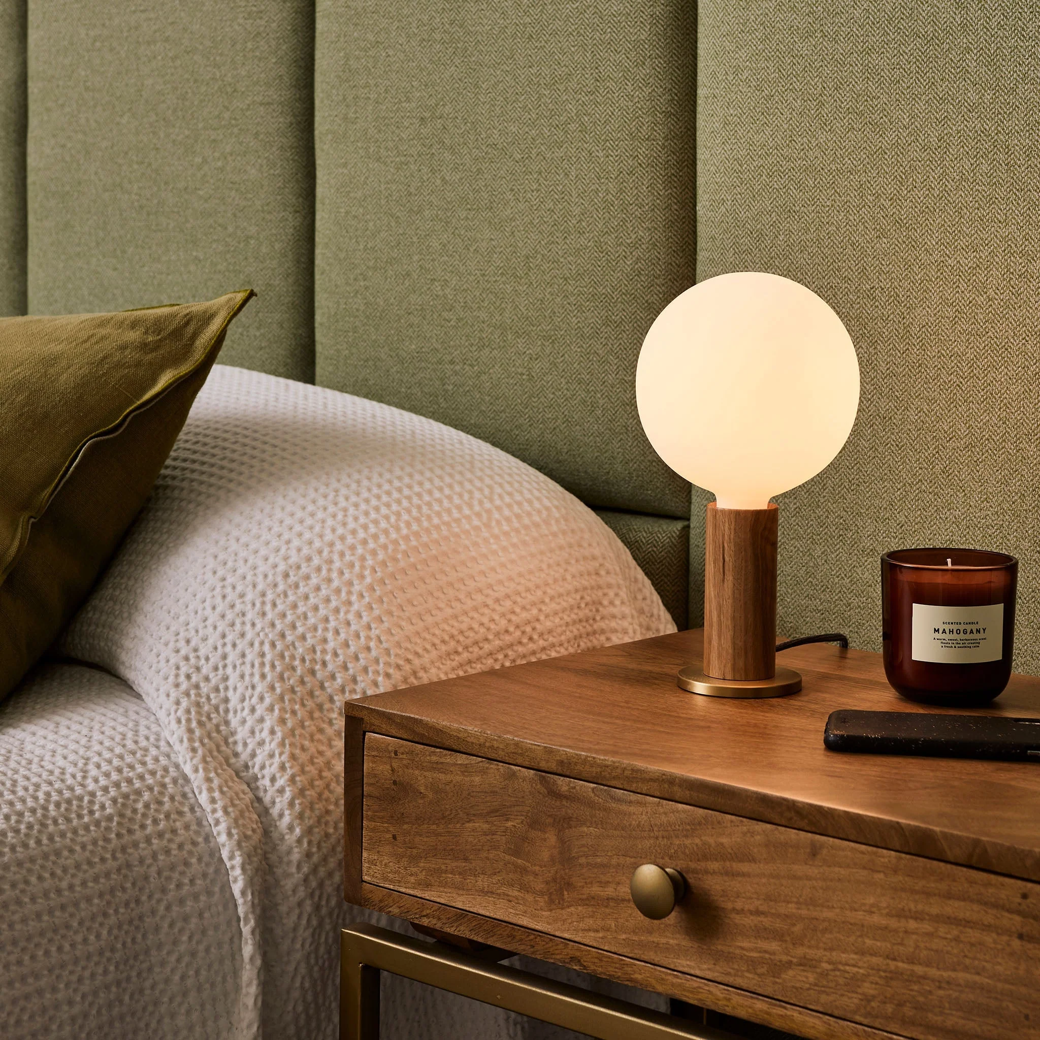 Knuckle Table Lamp in Walnut + Sphere IV Set - Image 3