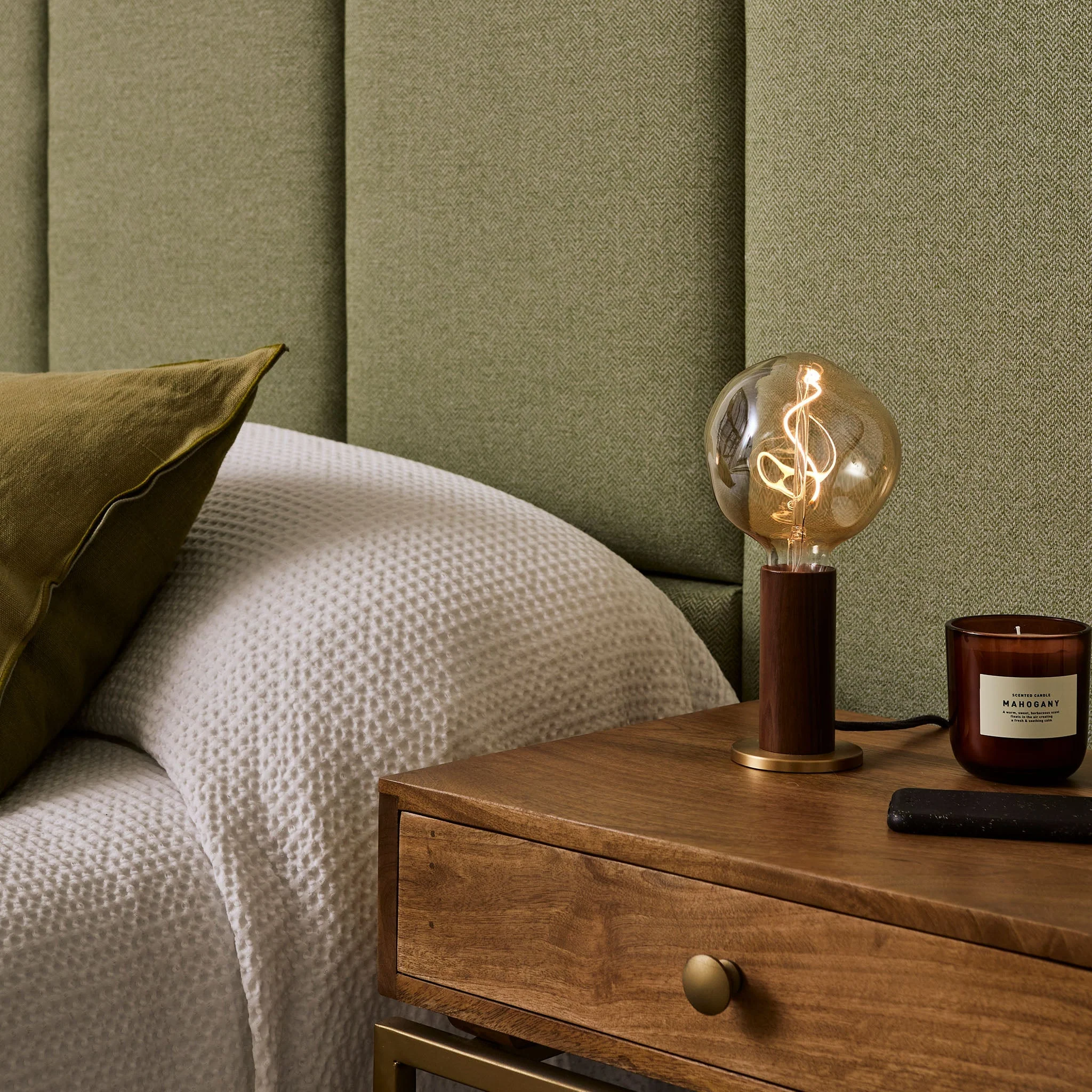 Knuckle Table Lamp in Walnut + Voronoi I - Image 5