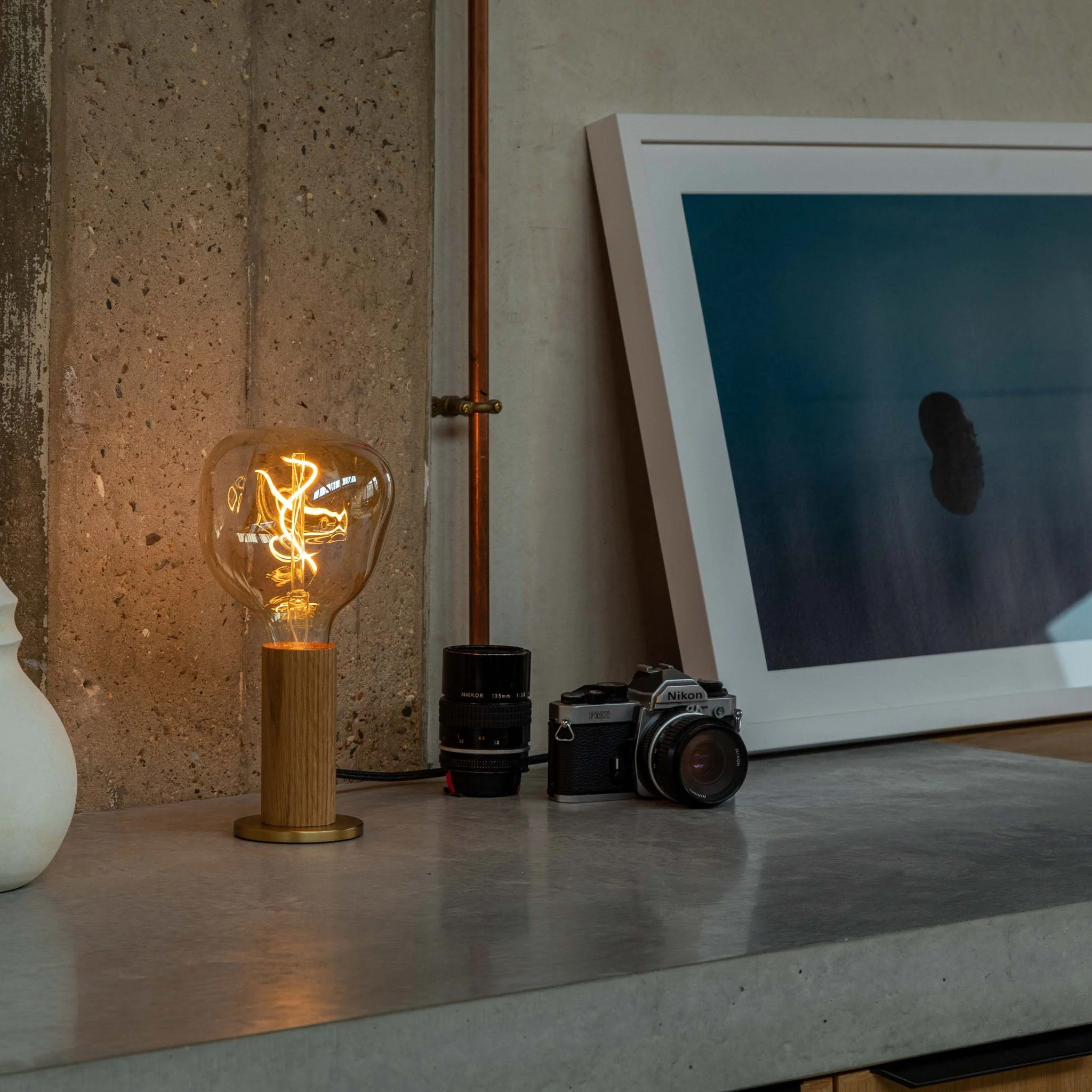 Knuckle Table Lamp in Walnut + Voronoi I Set - Image 3