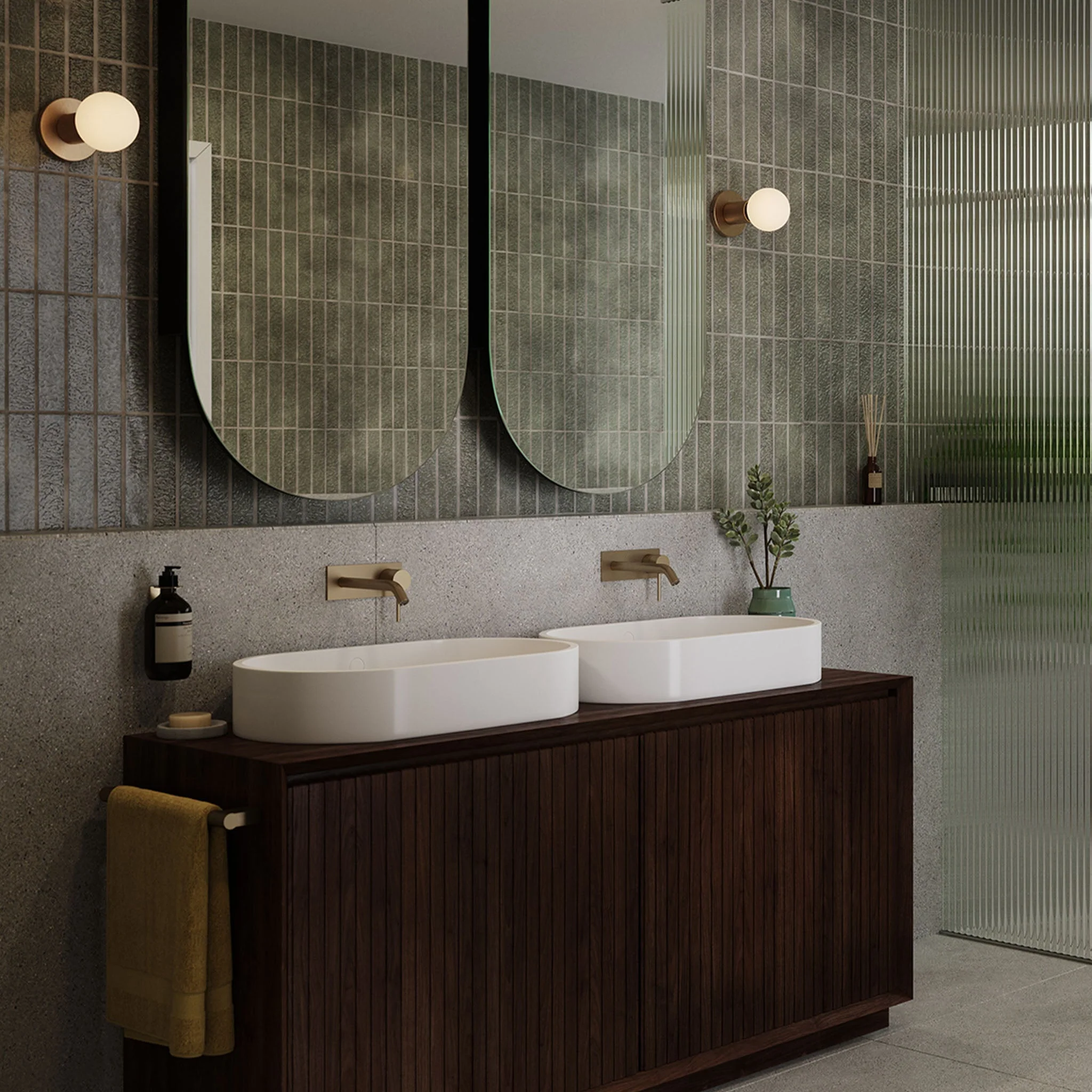 Lochan Wall Light in Brass + Sphere III - Image 4
