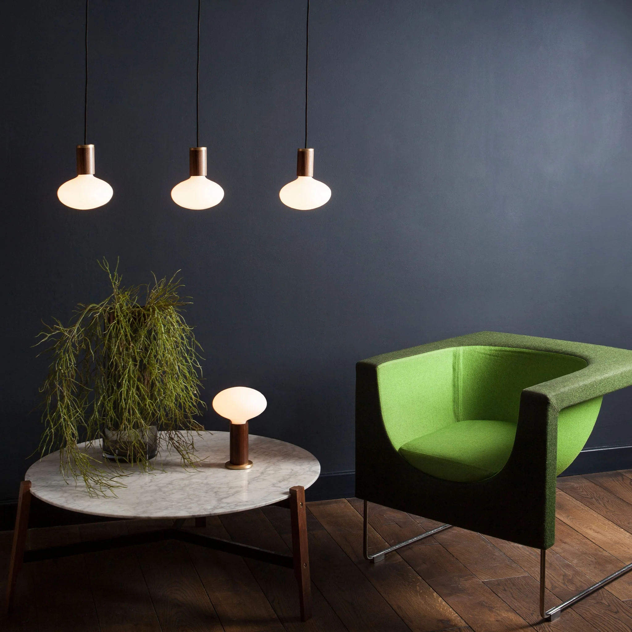 Oval Dim-to-Warm Pendant Light in Graphite - Image 3