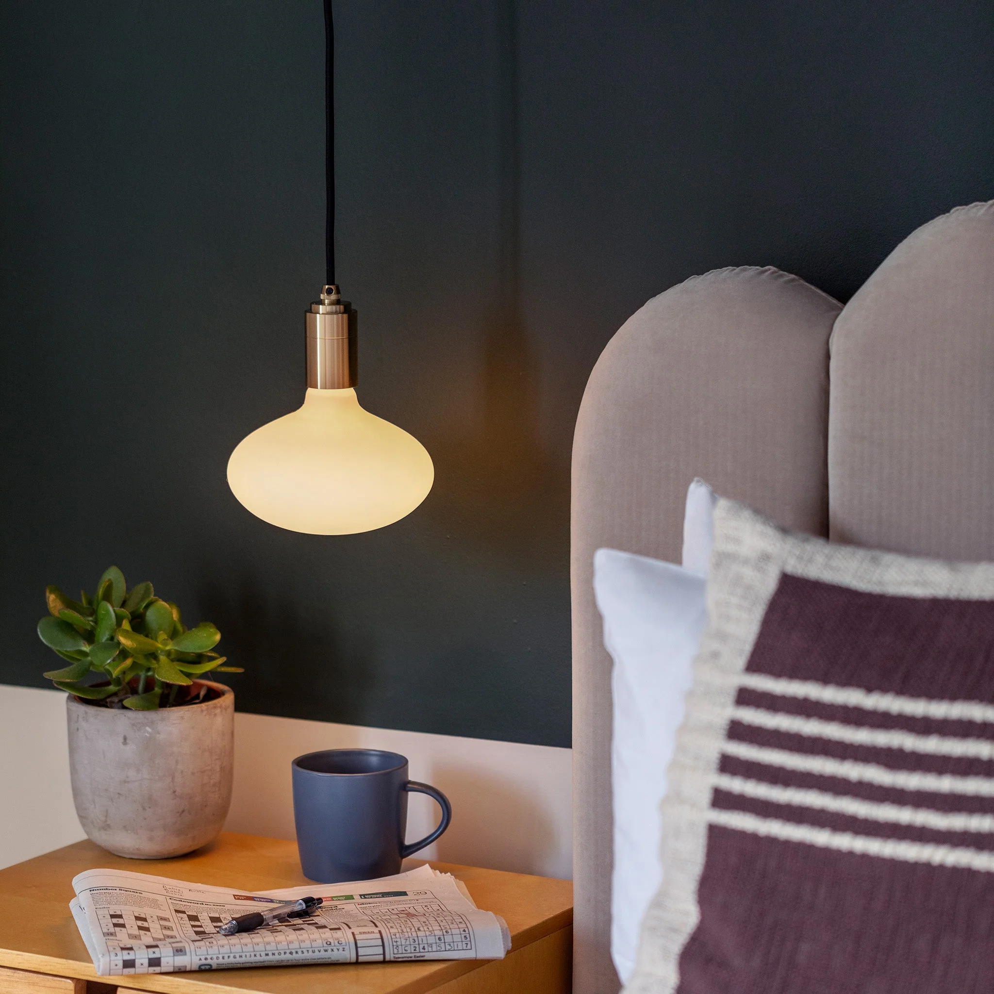 Oval Dim-to-Warm Plug-In Pendant in Brass - Image 3