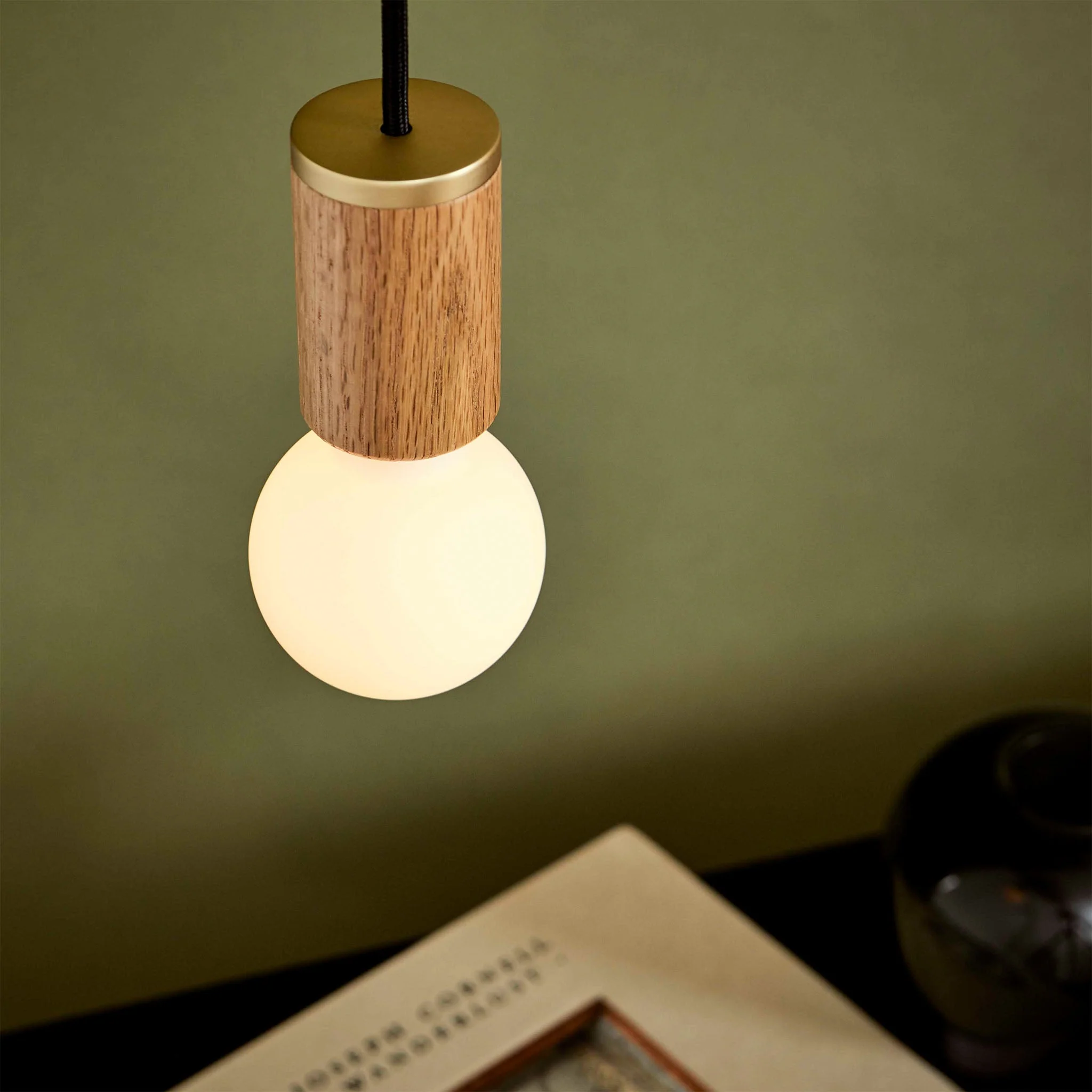 Sphere II Pendant Light in Oak - Image 2