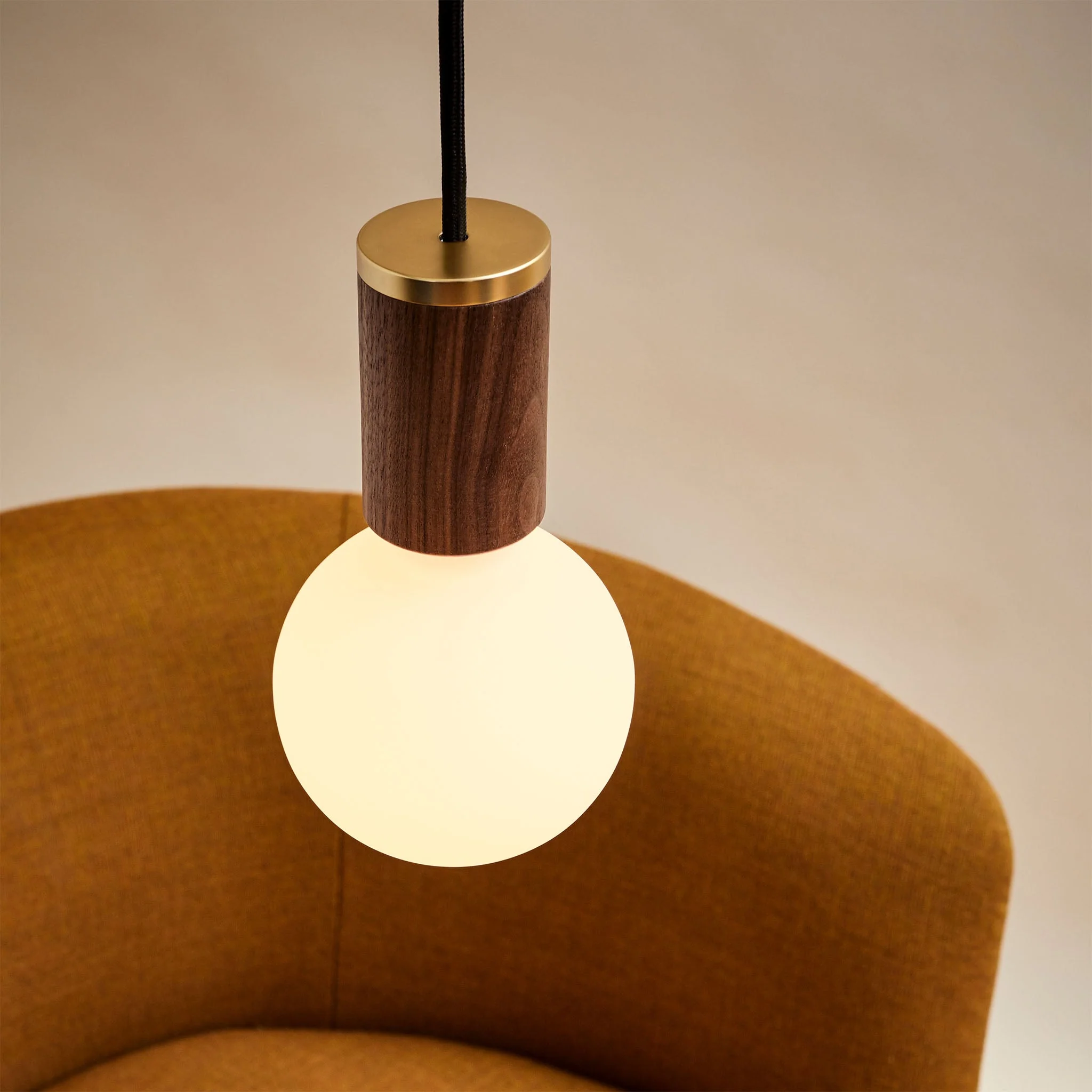 Sphere III Pendant Light in Walnut - Image 2