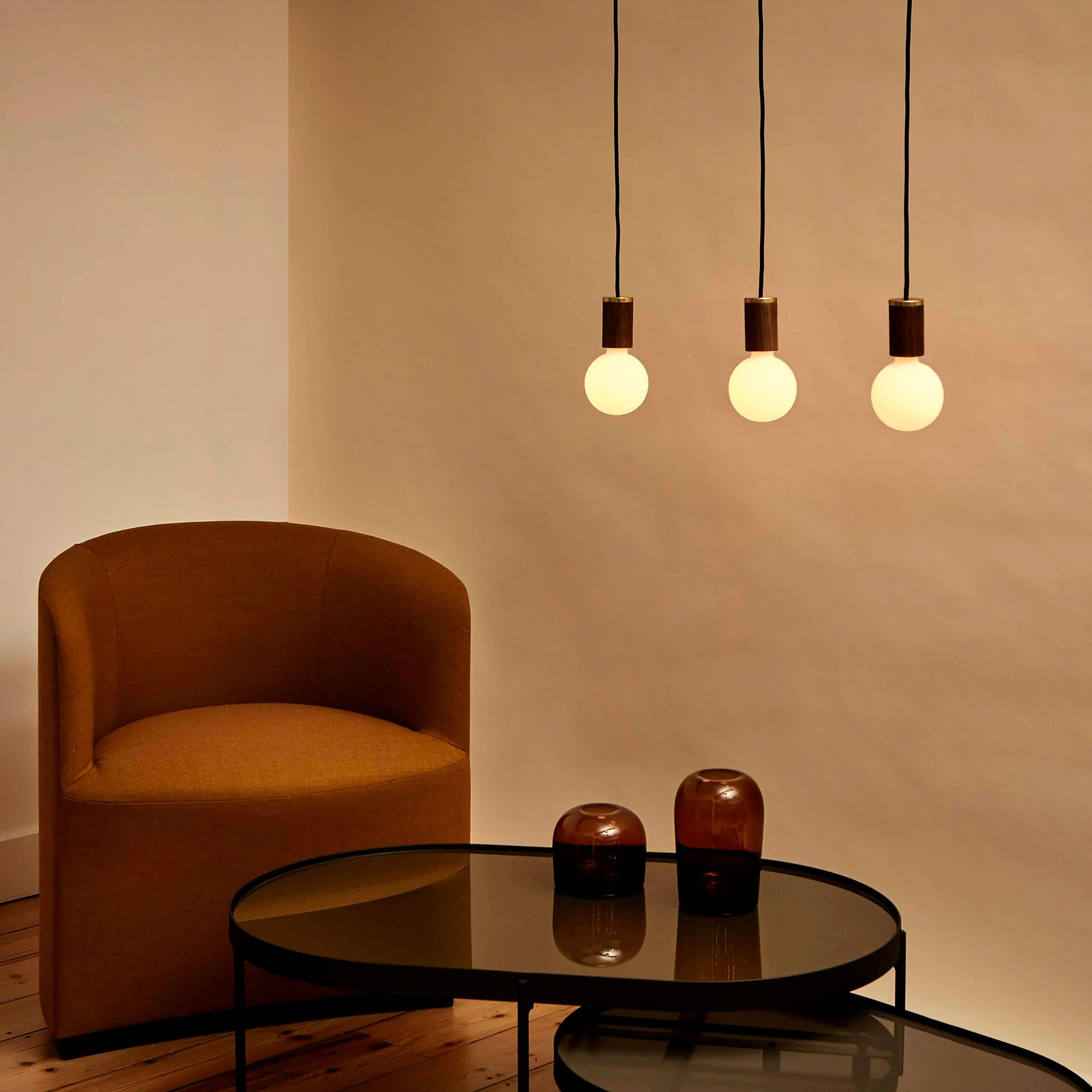 Sphere III Pendant Light in Walnut - Image 3