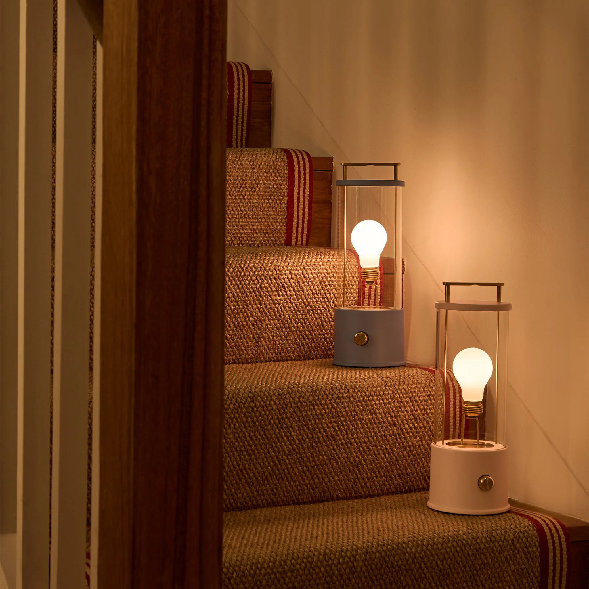 The Muse 1.0 Portable Lamp in Selvedge Blue + Setting Plaster Pink - Set of 2 - Image 2