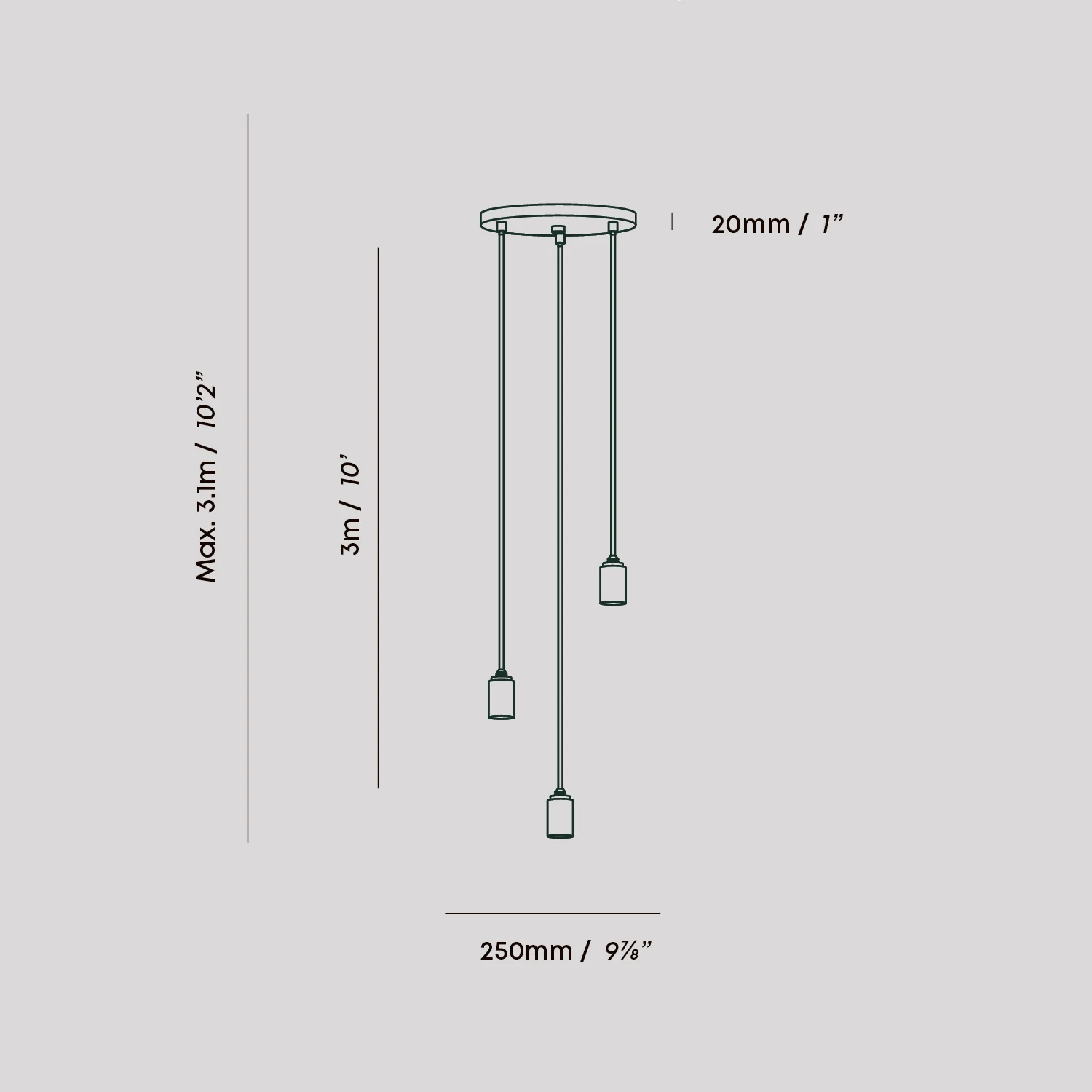 Triple Pendant in Brass - Image 4