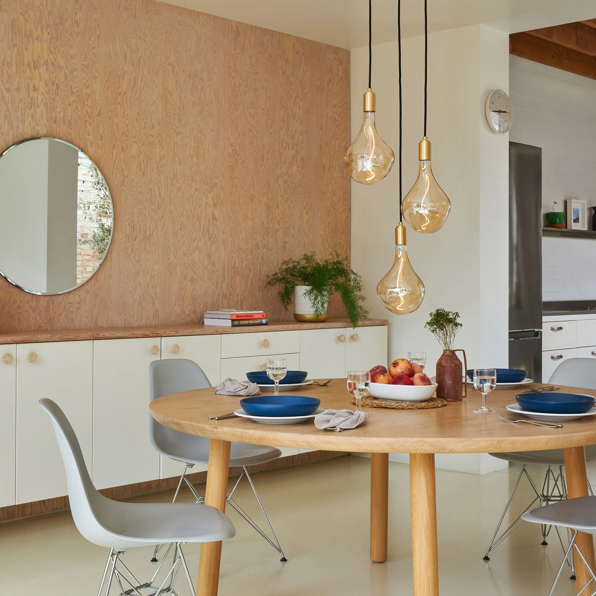 Triple Pendant in Walnut - Black Canopy - Image 3